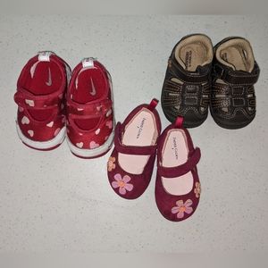 Size 2 Various Toddler Shoes Nike Hearts Surprize Faded Glory - 3 pair